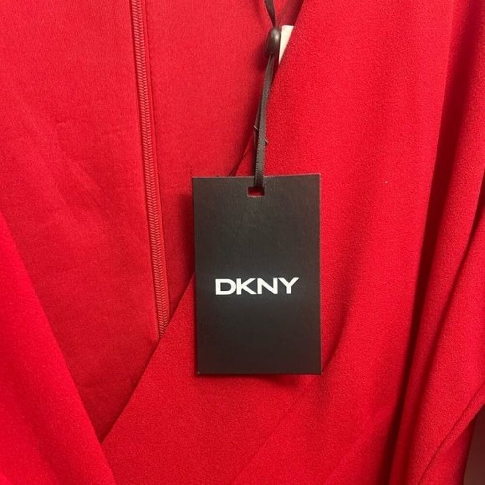 Red Dress, Long Sleeves, DKNY Brand - Picture 7 of 7